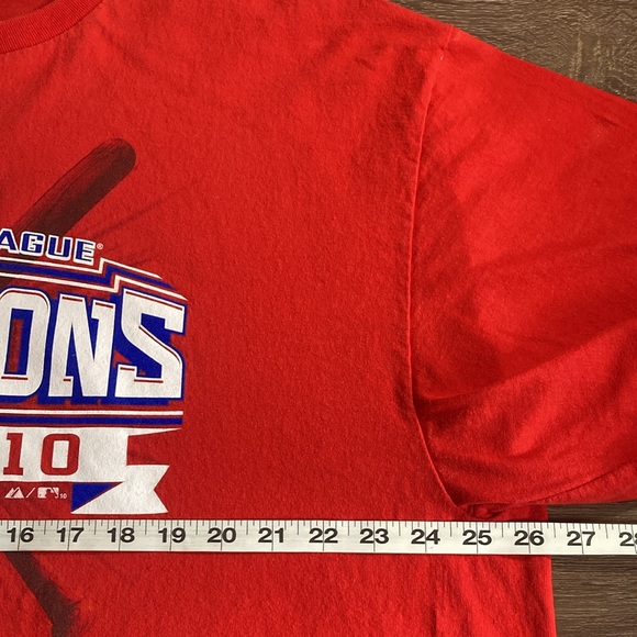 EUC Texas Rangers American League Champions 2010 Size 2XL Red T-Shirt MLB - Picture 4 of 8